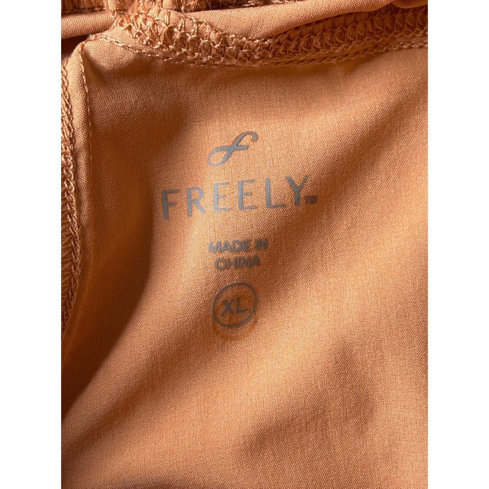 Freely Womens Active Shorts XL Terracotta Orange Elastic Waist Drawstring Pocket - Picture 6 of 10